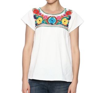 Izzy & Lola Colorful Petunia Rose Blouse - Fiesta